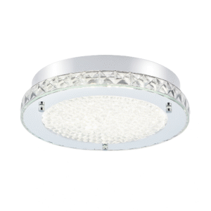 Crystal Flush Mount Ceiling Light - Chrome Hallway & Kitchen Fixture