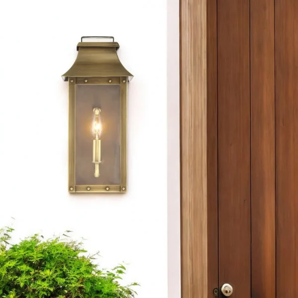 HMS Manchester 1-Light Aged Brass Pocket Wall Lamp