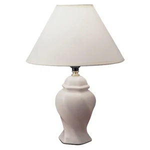 HMS White Ceramic Bedside Table Lamp – Modern Portable Light