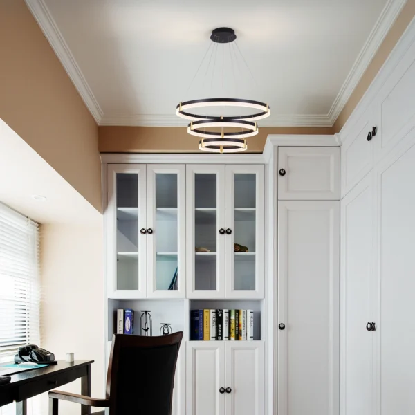 Modern Dimmable LED Crystal Chandelier – Black Acrylic Pendant Light - Image 2