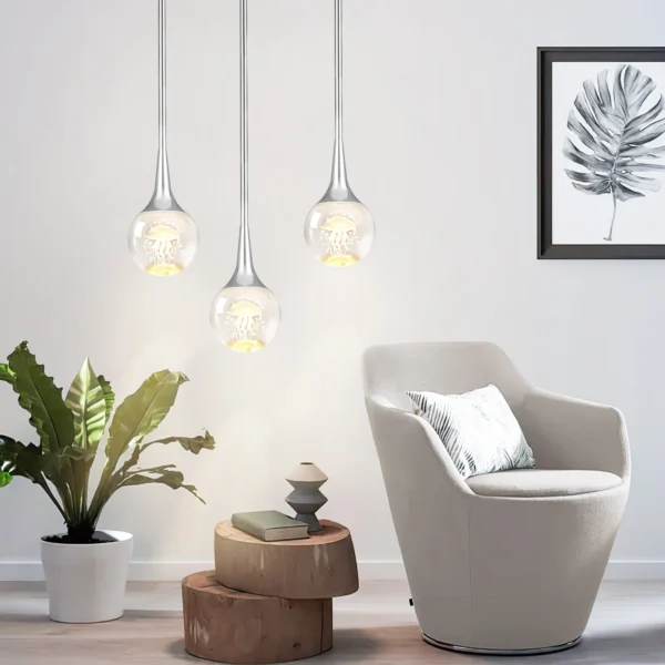 Mini LED Jellyfish Pendant Light – Warm Glow Kitchen Lamp - Image 5