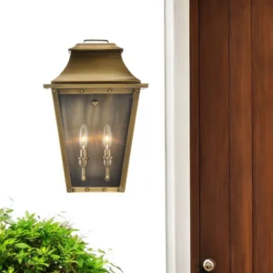 HMS Coventry 2-Light Aged Brass LED Wall Light with Crystal, Warm White Indoor