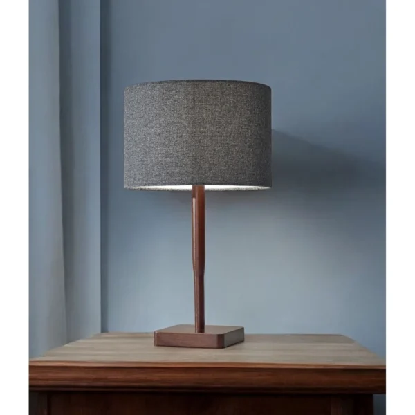 HMS Modern Walnut Wood Table Lamp – LED Ambient Light for Home & Office - Image 2