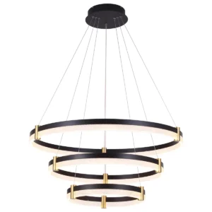 Modern Dimmable LED Crystal Chandelier – Black Acrylic Pendant Light