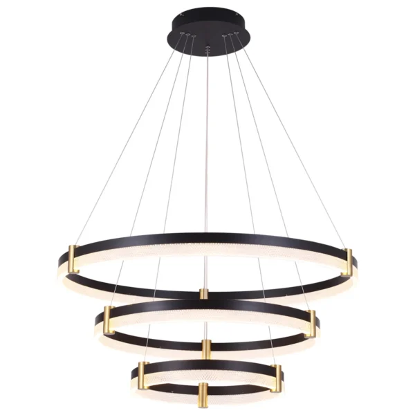 Modern Dimmable LED Crystal Chandelier – Black Acrylic Pendant Light
