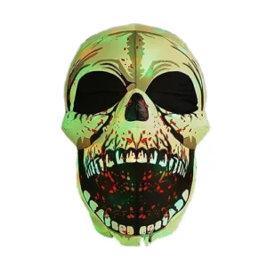 GOOSH 4FT Halloween Inflatable Skull with Colorful LED Lights, Scary Outdoor Party Decoration
