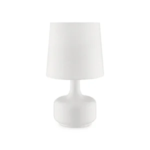 HMS 17" Blue LED Table Lamp with White Shade – Nordic Style for Bedroom