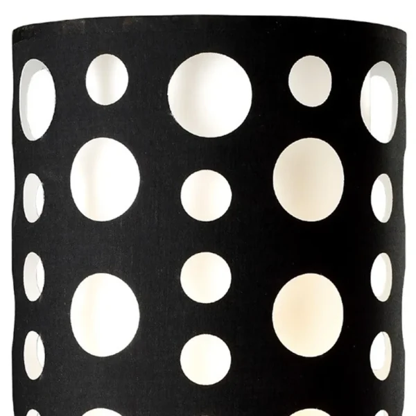 HMS 33 Black Metal Table Lamp with Black & White Drum Shade - Image 4
