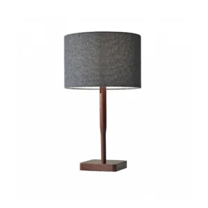 HMS Modern Walnut Wood Table Lamp – LED Ambient Light for Home & Office
