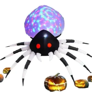 GOOSH 6FT Halloween Inflatable Spider with LED Lights Outdoor Yard Decoration