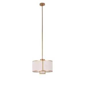 Modern Chinese Pendant Lamp with Round Fabric Shade