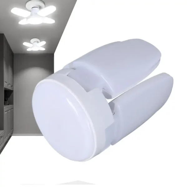 LED 4-Leaf Foldable E27 Pendant Light – Warm White Kitchen & Garage - Image 5