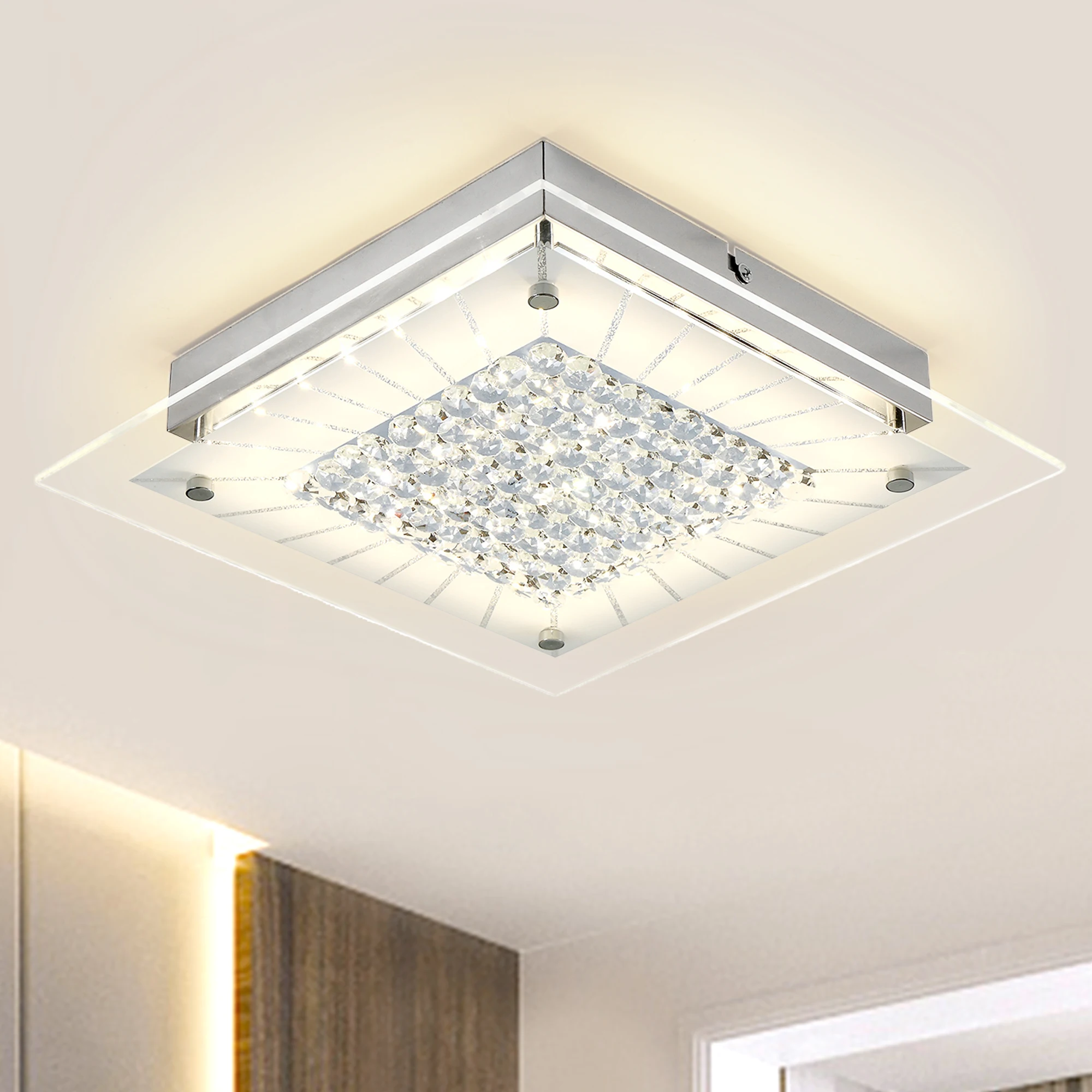11'' Dimmable LED Flush Mount Ceiling Light – 4000K Modern Bedroom Fixture - Image 2