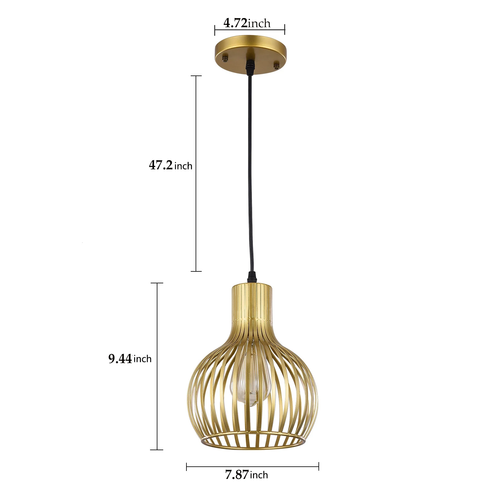 Vintage Flush Mount Pendant Light – Single E26 Ceiling Lamp - Image 7