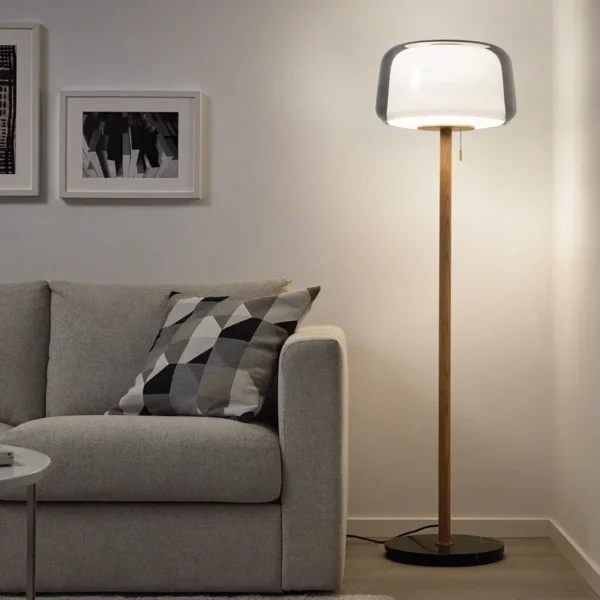 Modern Nordic Glass Floor Lamp – Decorative Bedside & Living Room Light - Image 2