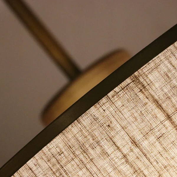 Modern Chinese Pendant Lamp with Round Fabric Shade - Image 8
