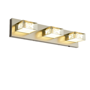 3-Light LED Dimmable Bathroom Vanity Light, 350° Swivel Crystal & Acrylic Fixtur