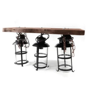 Rustic 3-Light Farmhouse Chandelier, Vintage Wood Pendant Ceiling Lamp for Kitchen