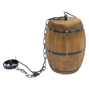 Retro Wood Barrel Pendant Light – Vintage Industrial Chandelier