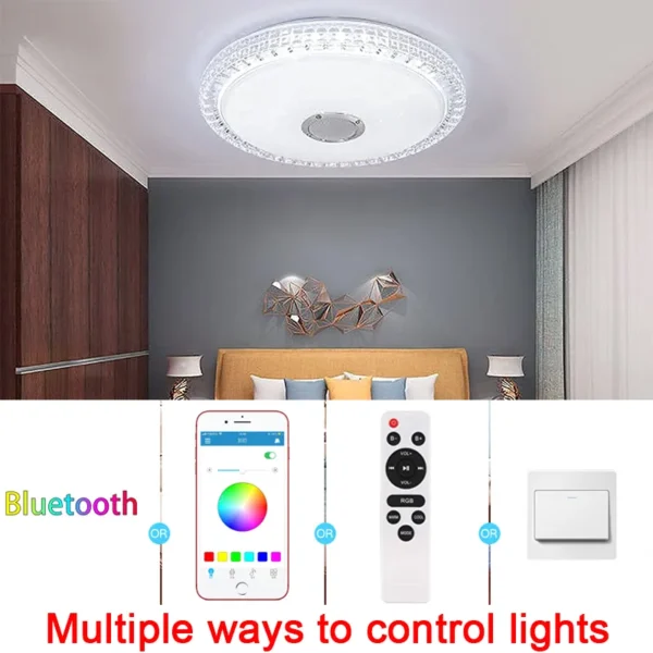 Smart LED RGB Ceiling Light with Bluetooth Music - Image 7