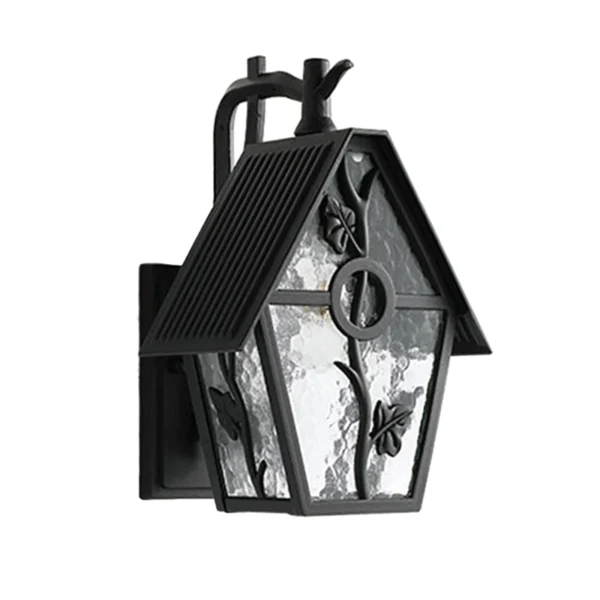 Black Vintage European Floral Wall Lamp – Indoor/Outdoor Lighting
