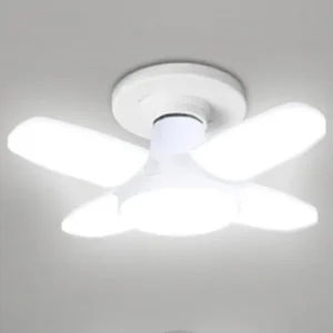 LED 4-Leaf Foldable E27 Pendant Light – Warm White Kitchen & Garage