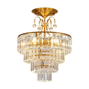 Crystal Gold 4-Light Pendant Ceiling Lamp – Bedroom & Living Room
