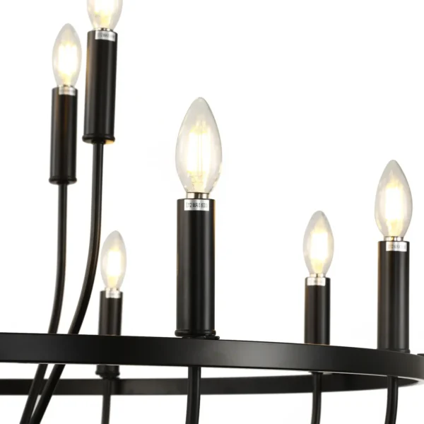Modern Farmhouse Black Chandelier – 12-Light Ceiling Fixture - Image 8