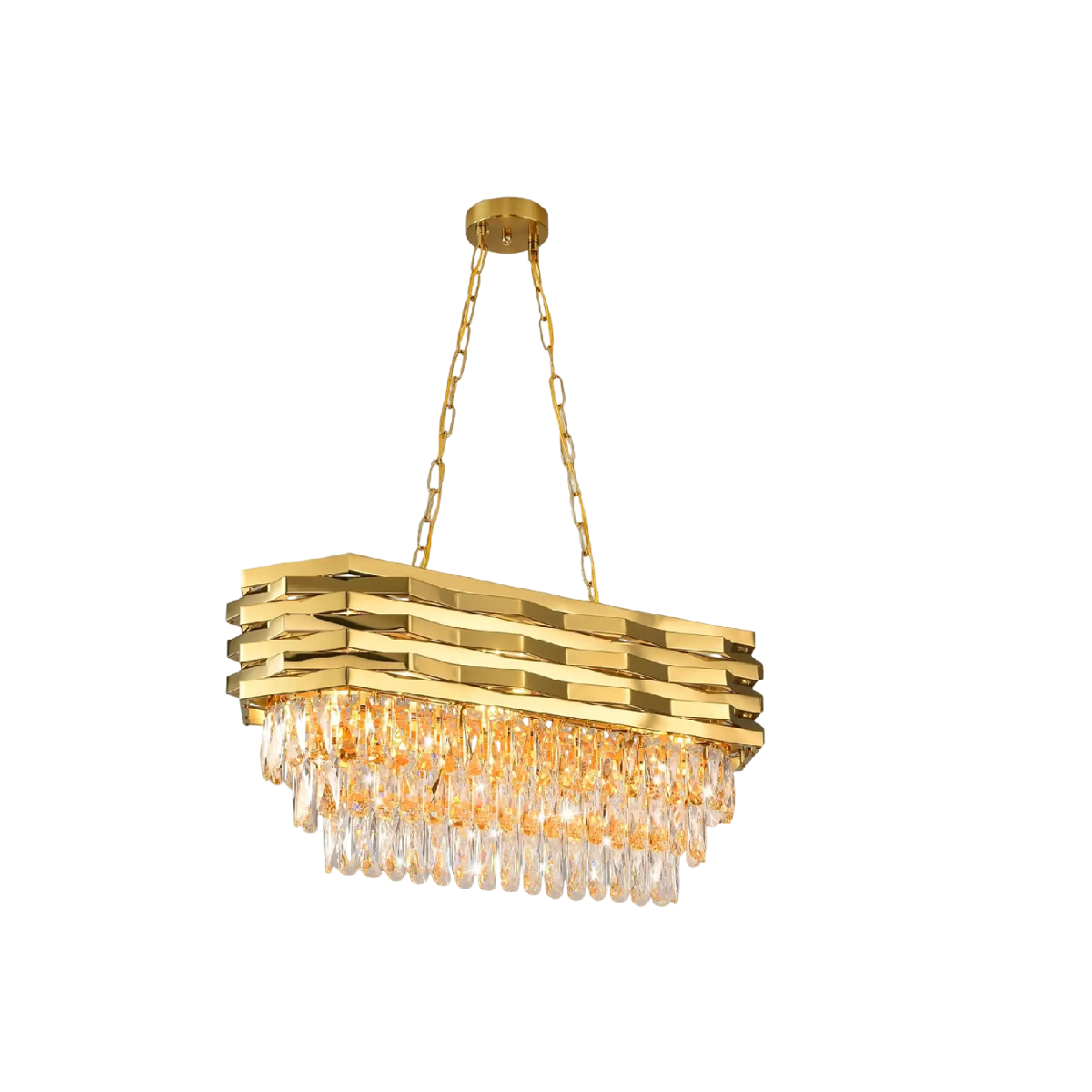 Gold Modern Crystal Chandelier, 8-Light Oval Dining Room Ceiling Light β¨π‘