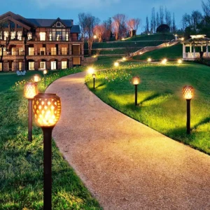 8-Pack Solar Torch Lights, Outdoor Flickering Flame Landscape Decoration
