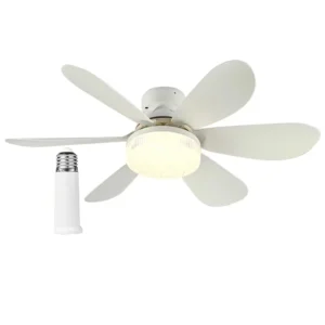 Low Profile Ceiling Fan with Light, Dimmable 3-Color LED Flush Mount Lamp