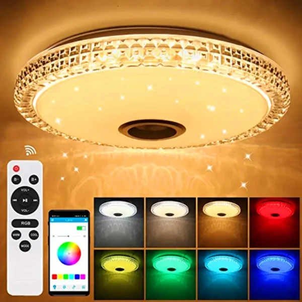 Smart LED RGB Ceiling Light with Bluetooth Music - Image 3