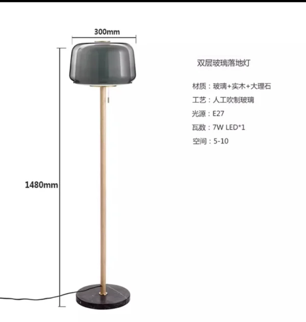 Modern Nordic Glass Floor Lamp – Decorative Bedside & Living Room Light - Image 7
