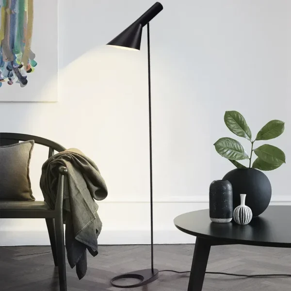 Arne Jacobsen Replica Floor Lamp – Scandinavian Black & White Lighting - Image 6