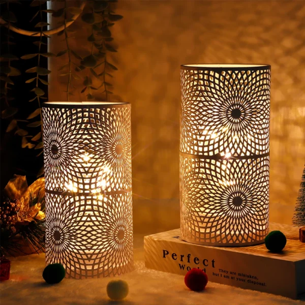 Modern Nordic Cylinder Table Lamp Set – Battery Powered LED - Image 2
