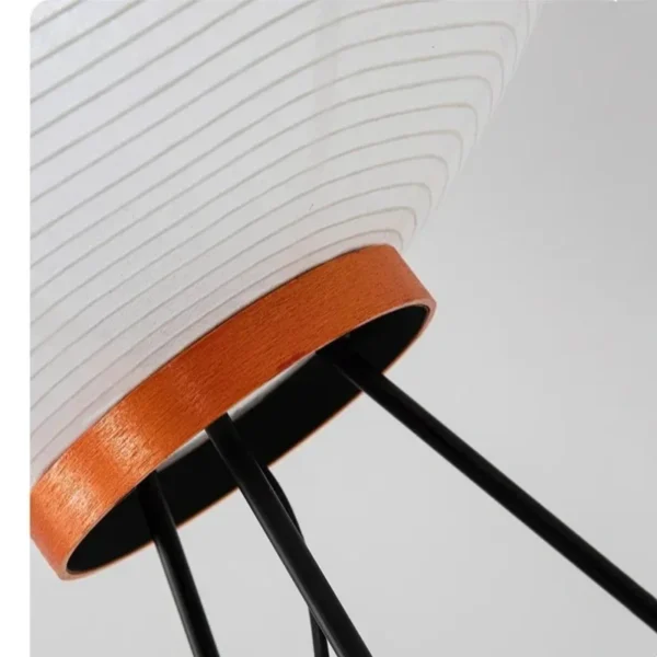 Japanese Rice Paper Floor Lamp – Vintage E27 Standing Light - Image 4