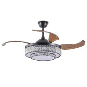 ARLGSITE Crystal Ceiling Fan Light with Remote & Timer
