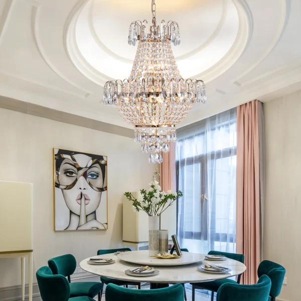 Luxury Gold K9 Crystal Chandelier Ceiling Light - Image 4