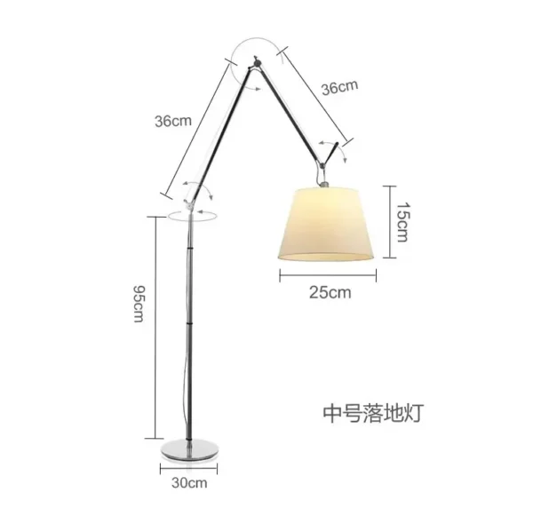 Italian Rocker Arm LED Floor Lamp – Adjustable Reading & Sofa Light - Image 7