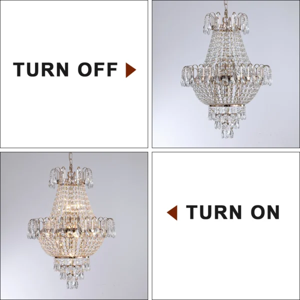 Luxury Gold K9 Crystal Chandelier Ceiling Light - Image 7