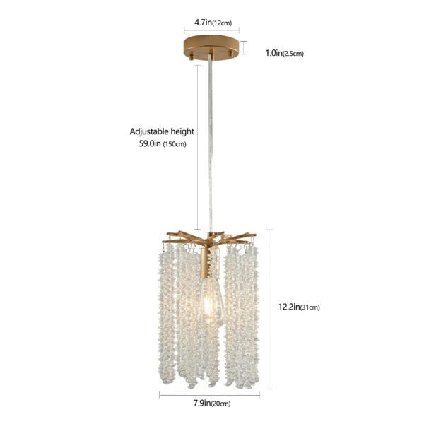 Luxury 3-Pack Crystal Pendant Lights – Elegant Gold Waterfall Chandelier - Image 8