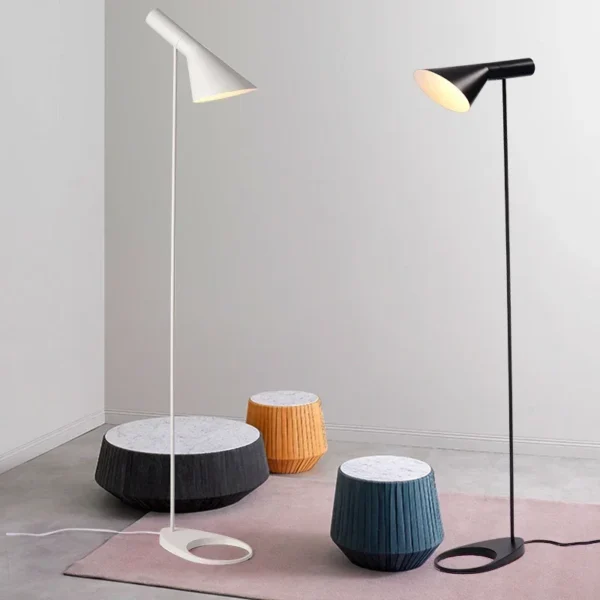 Arne Jacobsen Replica Floor Lamp – Scandinavian Black & White Lighting - Image 3