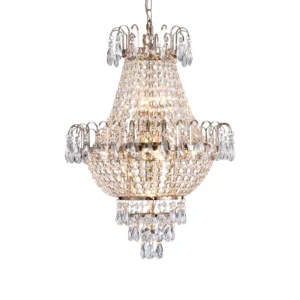 ARLGSITE Gold Crystal Chandelier Light for Living & Dining Room