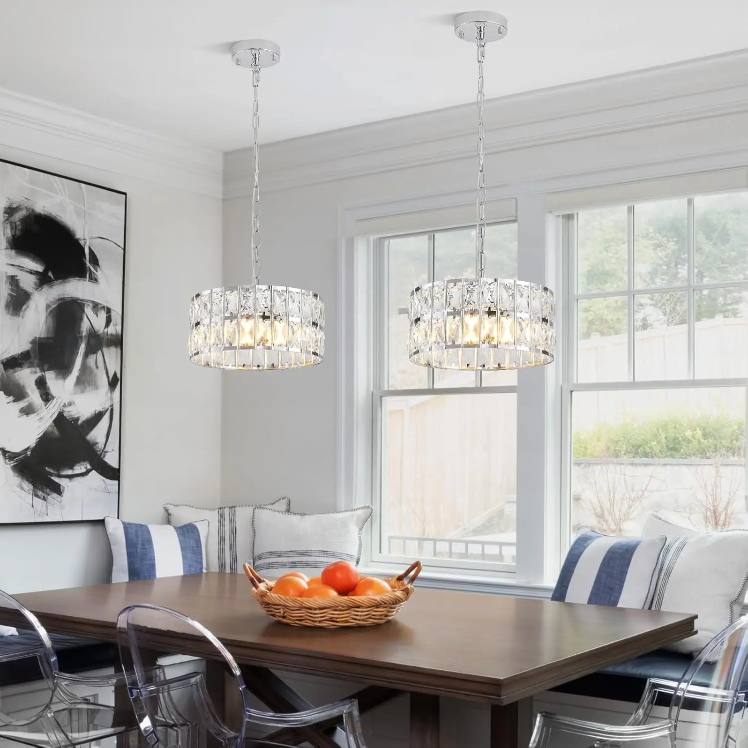 MSSIAN 4-Light Chrome Crystal Semi Flush Mount Ceiling Light - Image 6