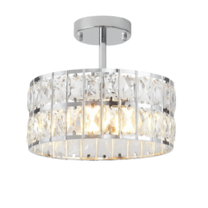 MSSIAN 4-Light Chrome Crystal Semi Flush Mount Ceiling Light