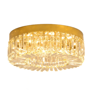 Modern Gold Crystal Chandelier – LED Ceiling Light for Living Room