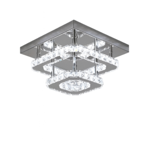 Modern Square K9 Crystal LED Ceiling Light – Hallway & Aisle Fixture