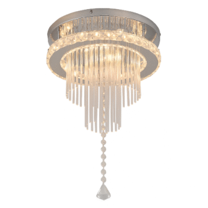 Modern Crystal LED Chandelier – Stainless Steel Ceiling Pendant Light for Dining & Living Room