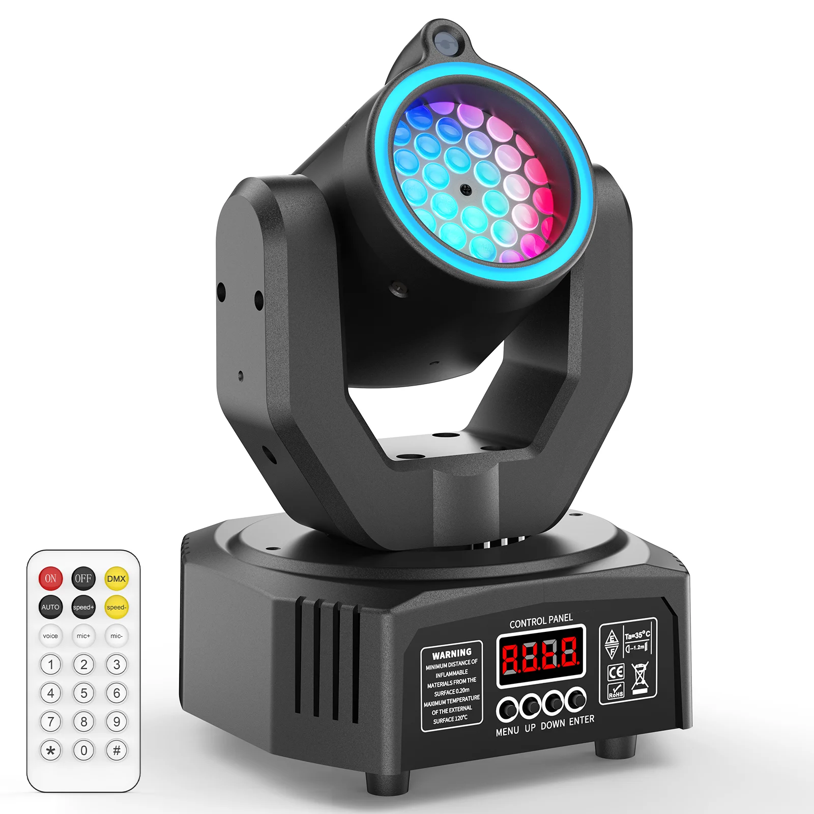 U'King Mini 30W RGB Moving Head Beam Light – DMX Sound Activated