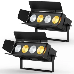 Fieryzeal 200W COB LED Stage Lights (2PCS) – Warm & Cool White DMX512 Spotlights